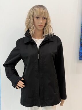 Great Hooded Rain Jacket Fully Lined, Detachable Hood, Size S